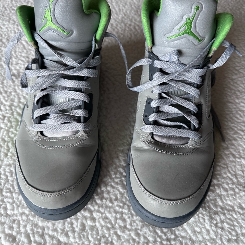 Air Jordan Gray and Green Sneakers
